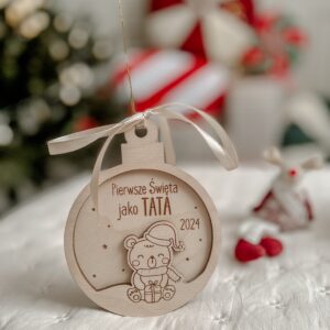 Bombka Miś z prezentem