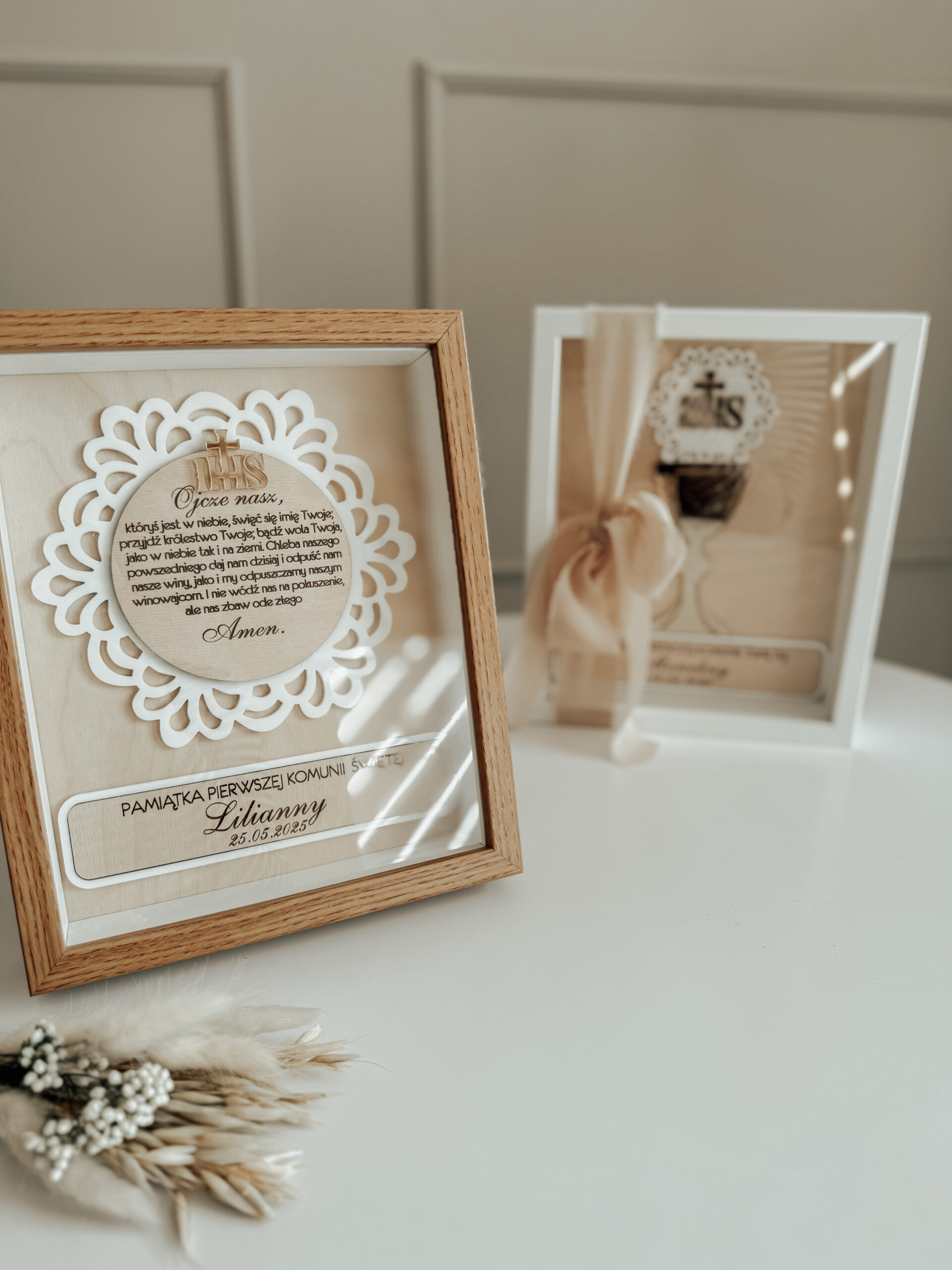 Pamiątka Komunii Świętej w ramce 3D wzór 2 - obrazek 2