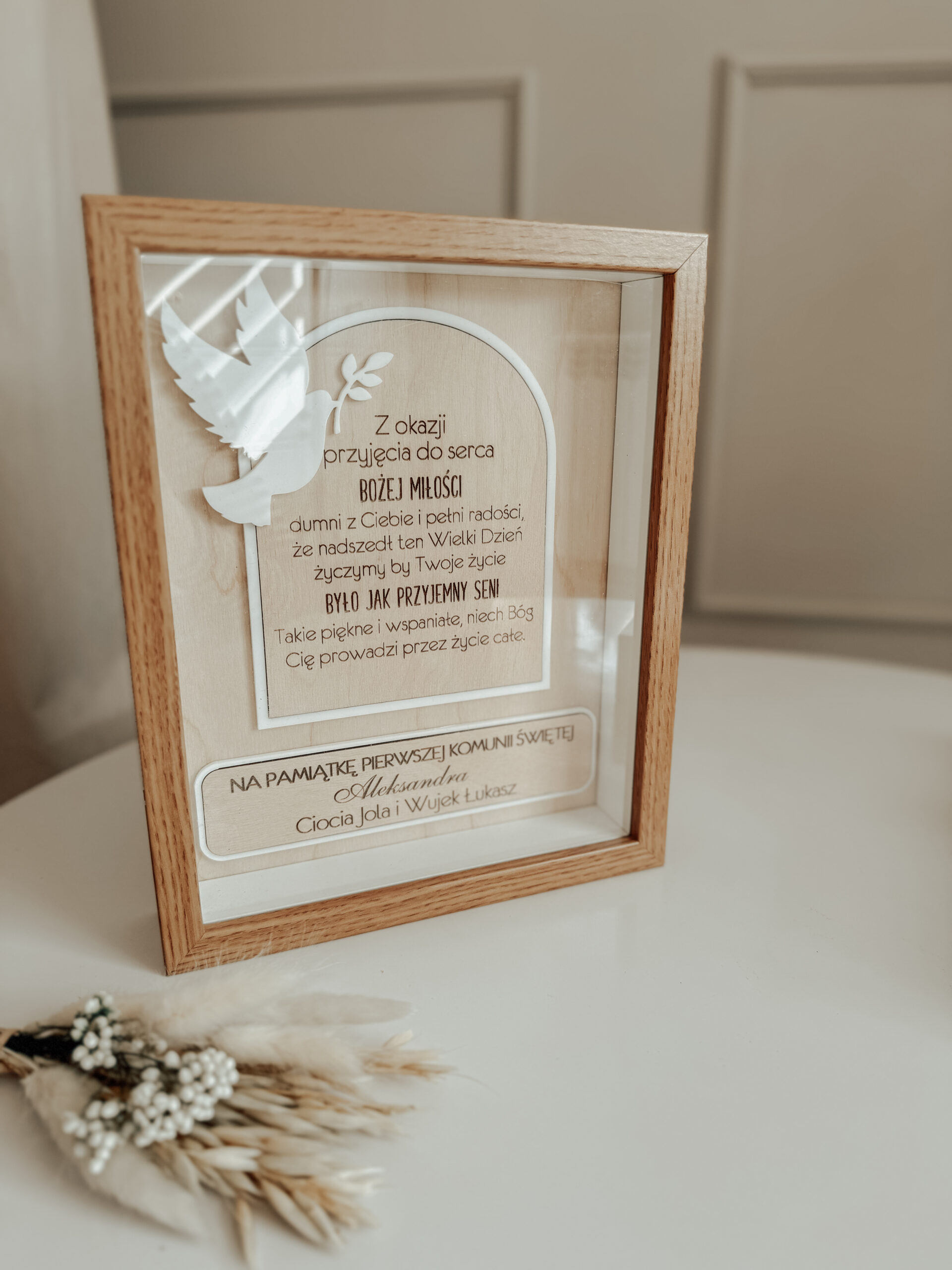 Pamiątka Komunii Świętej w ramce 3D wzór 4