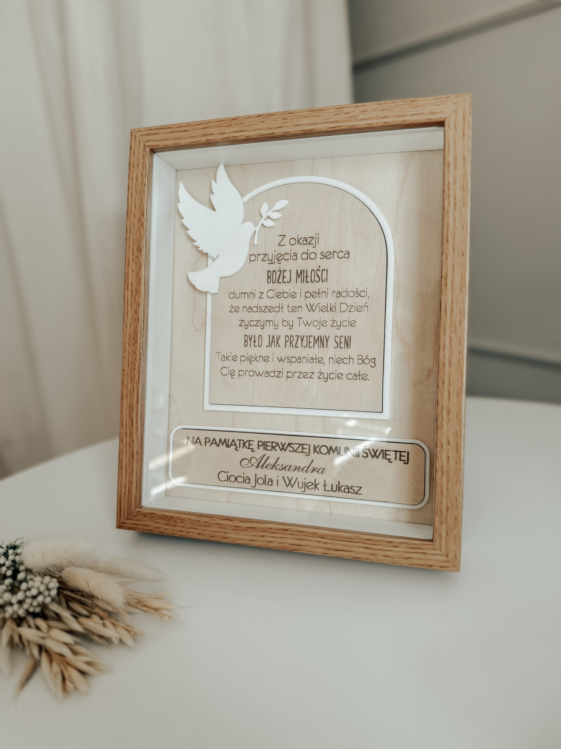 Pamiątka Komunii Świętej w ramce 3D wzór 4 - obrazek 2
