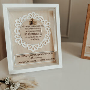 Pamiątka Komunii Świętej w ramce 3D wzór 3