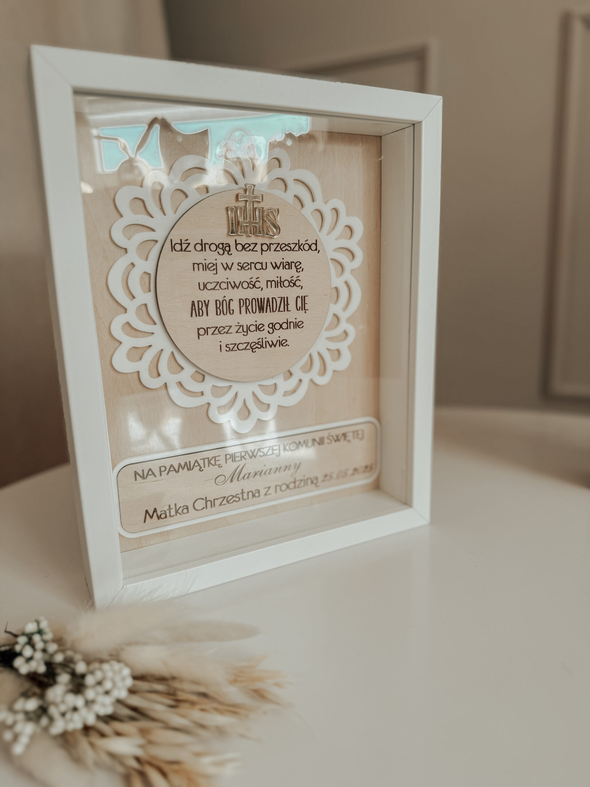 Pamiątka Komunii Świętej w ramce 3D wzór 3 - obrazek 5