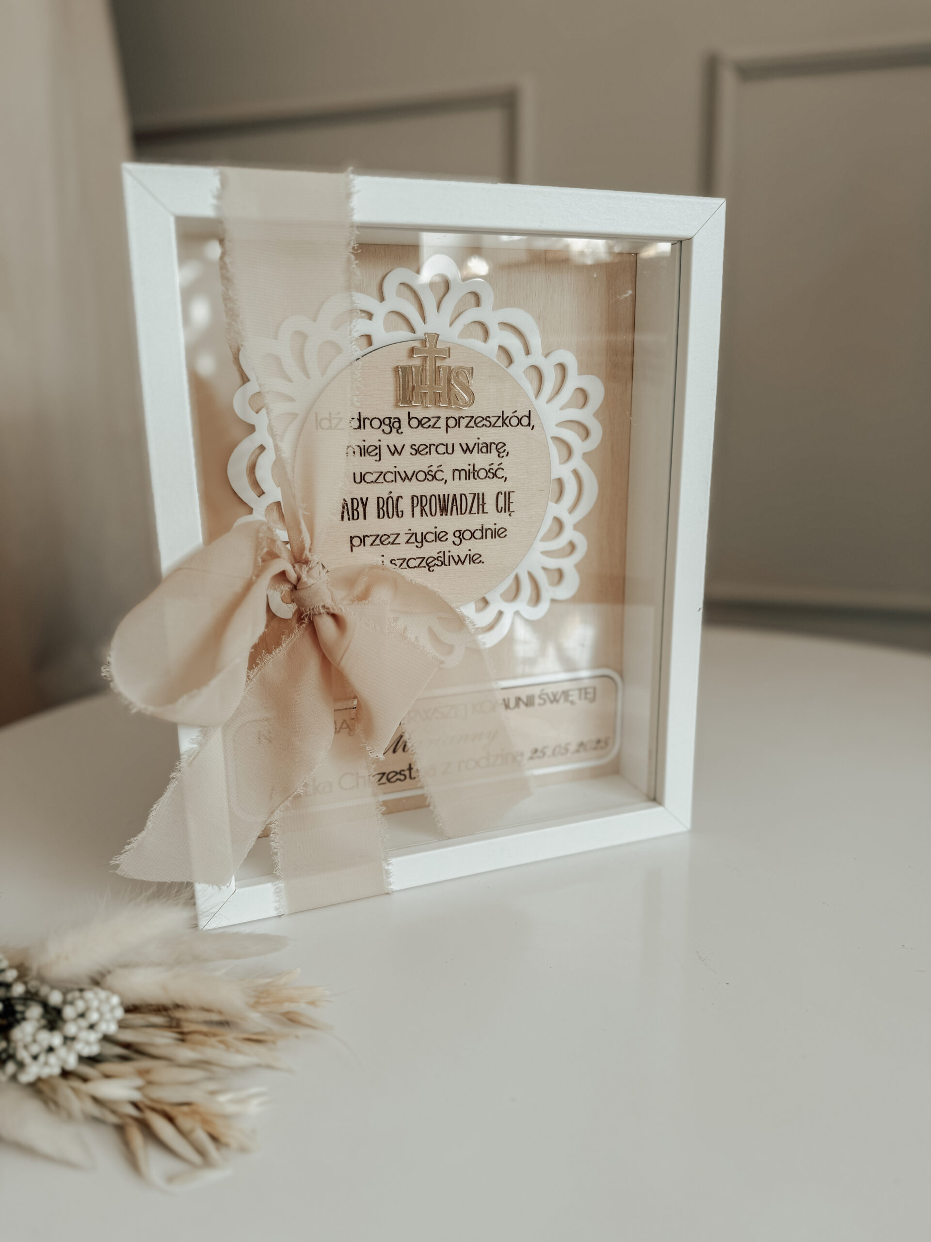 Pamiątka Komunii Świętej w ramce 3D wzór 3 - obrazek 6