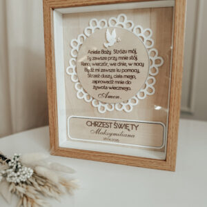 Pamiątka Chrztu Świętego w ramce 3D Wzór 1