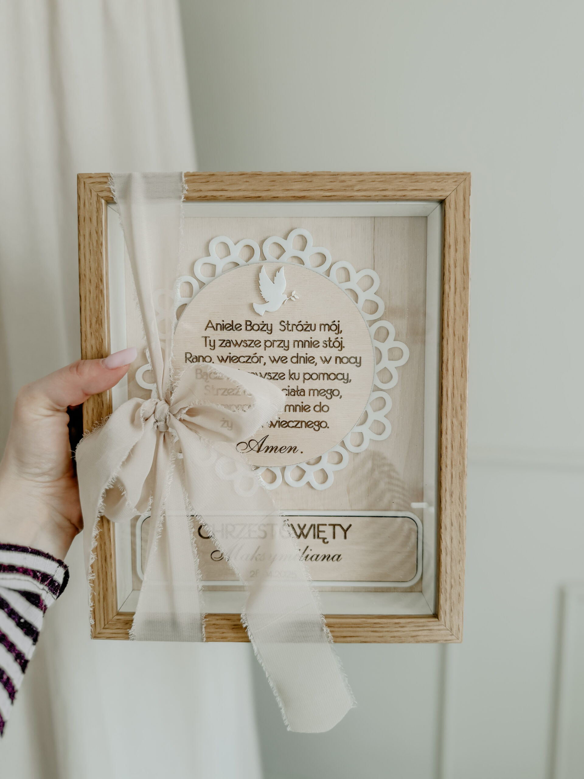 Pamiątka Chrztu Świętego w ramce 3D Wzór 1 - obrazek 4