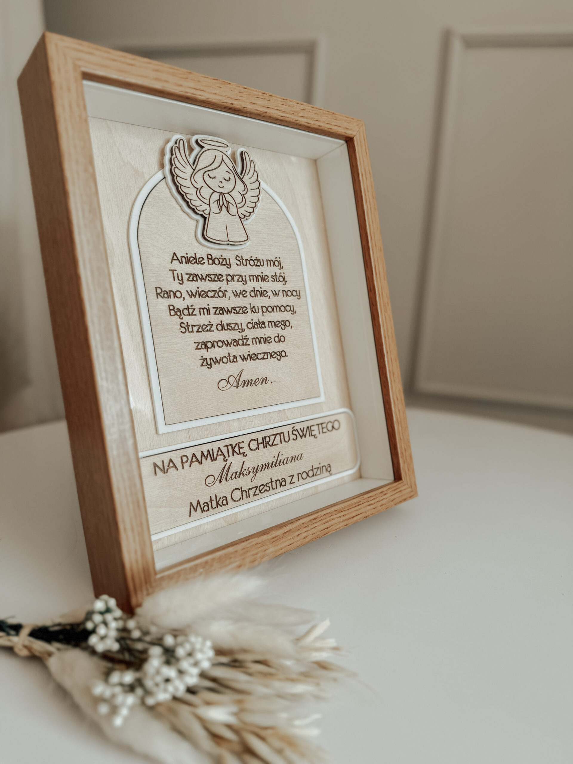 Pamiątka Chrztu Świętego w ramce 3D Wzór 2 - obrazek 2