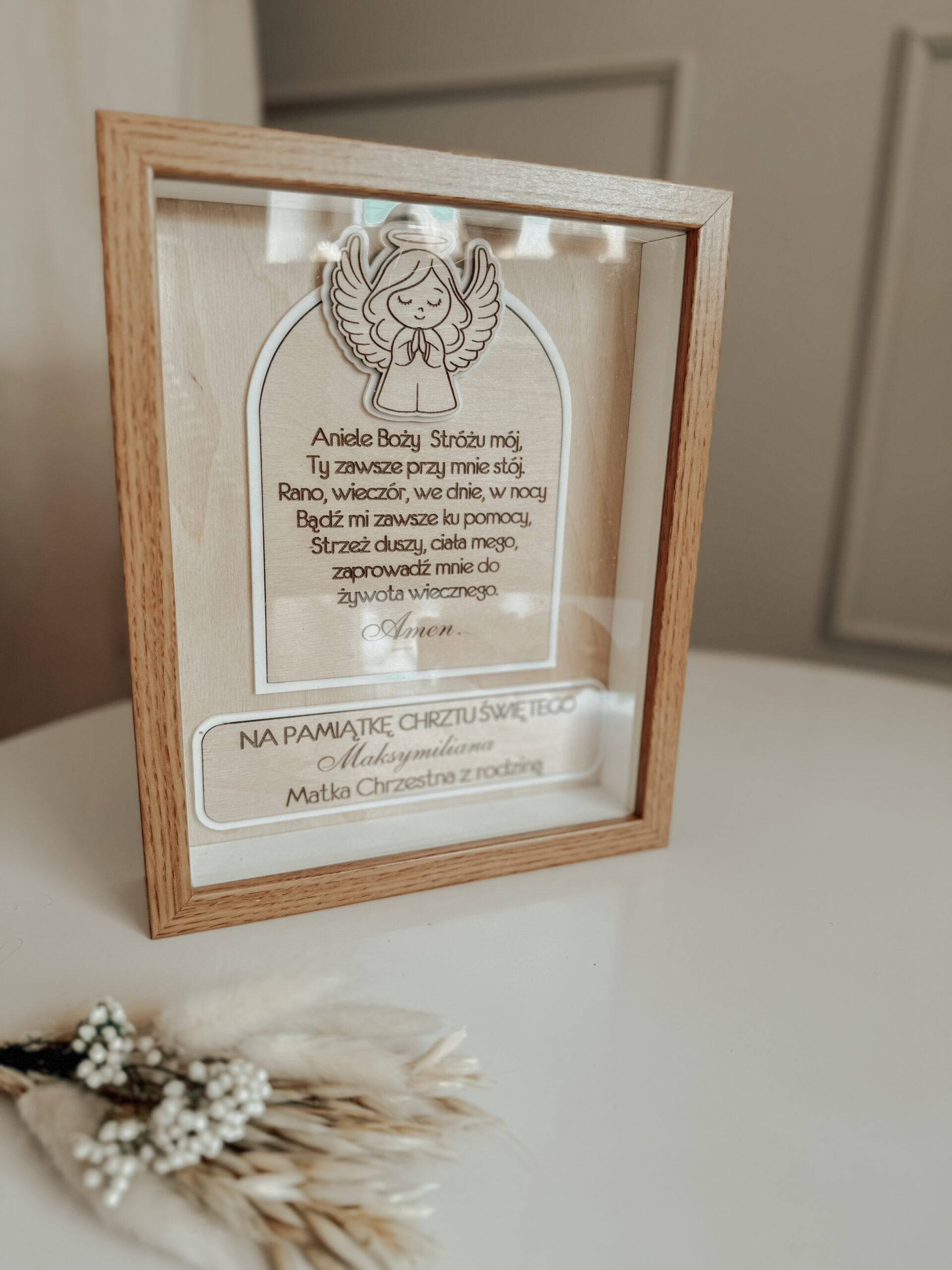 Pamiątka Chrztu Świętego w ramce 3D Wzór 2 - obrazek 3