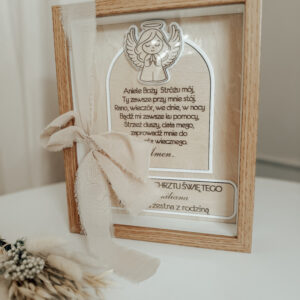 Pamiątka Chrztu Świętego w ramce 3D Wzór 2