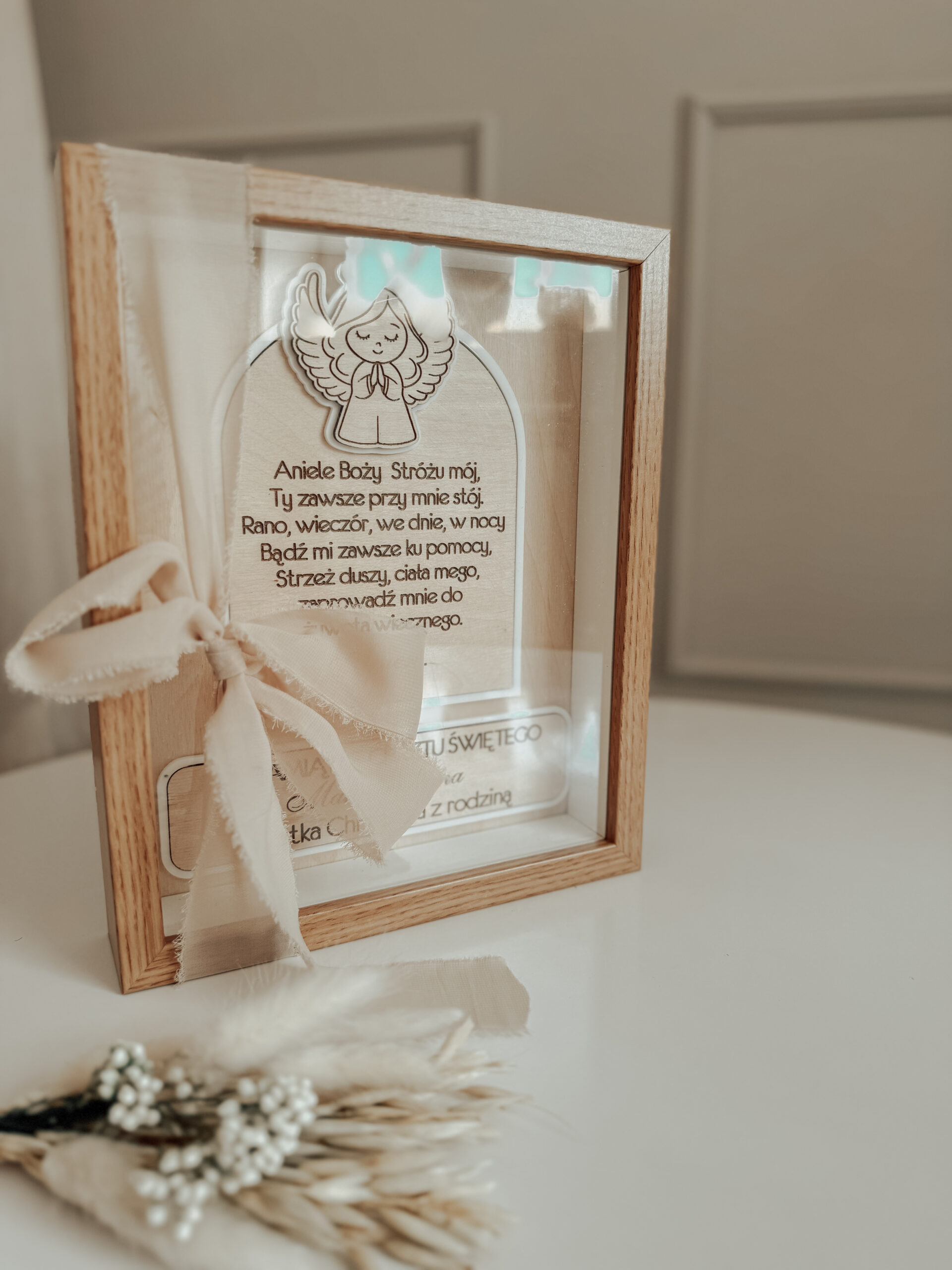 Pamiątka Chrztu Świętego w ramce 3D Wzór 2 - obrazek 4