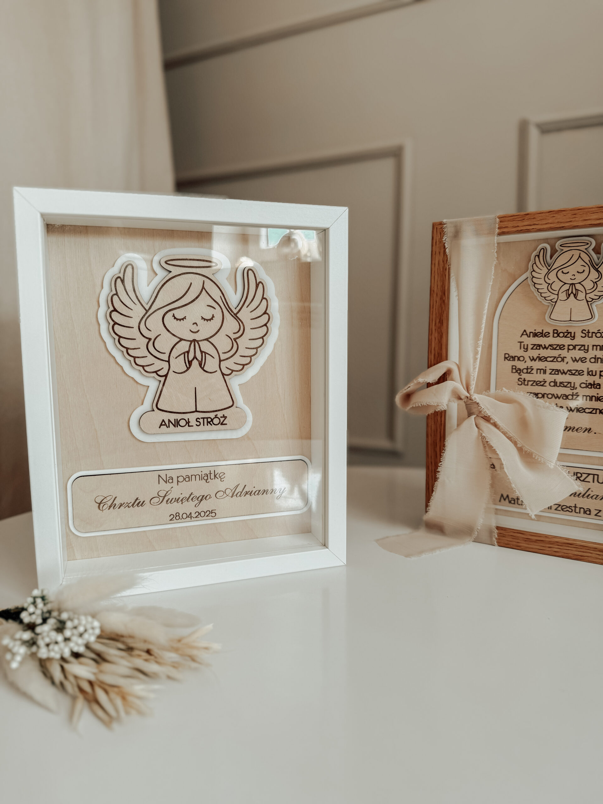 Pamiątka Chrztu Świętego w ramce 3D Wzór 3 - obrazek 5