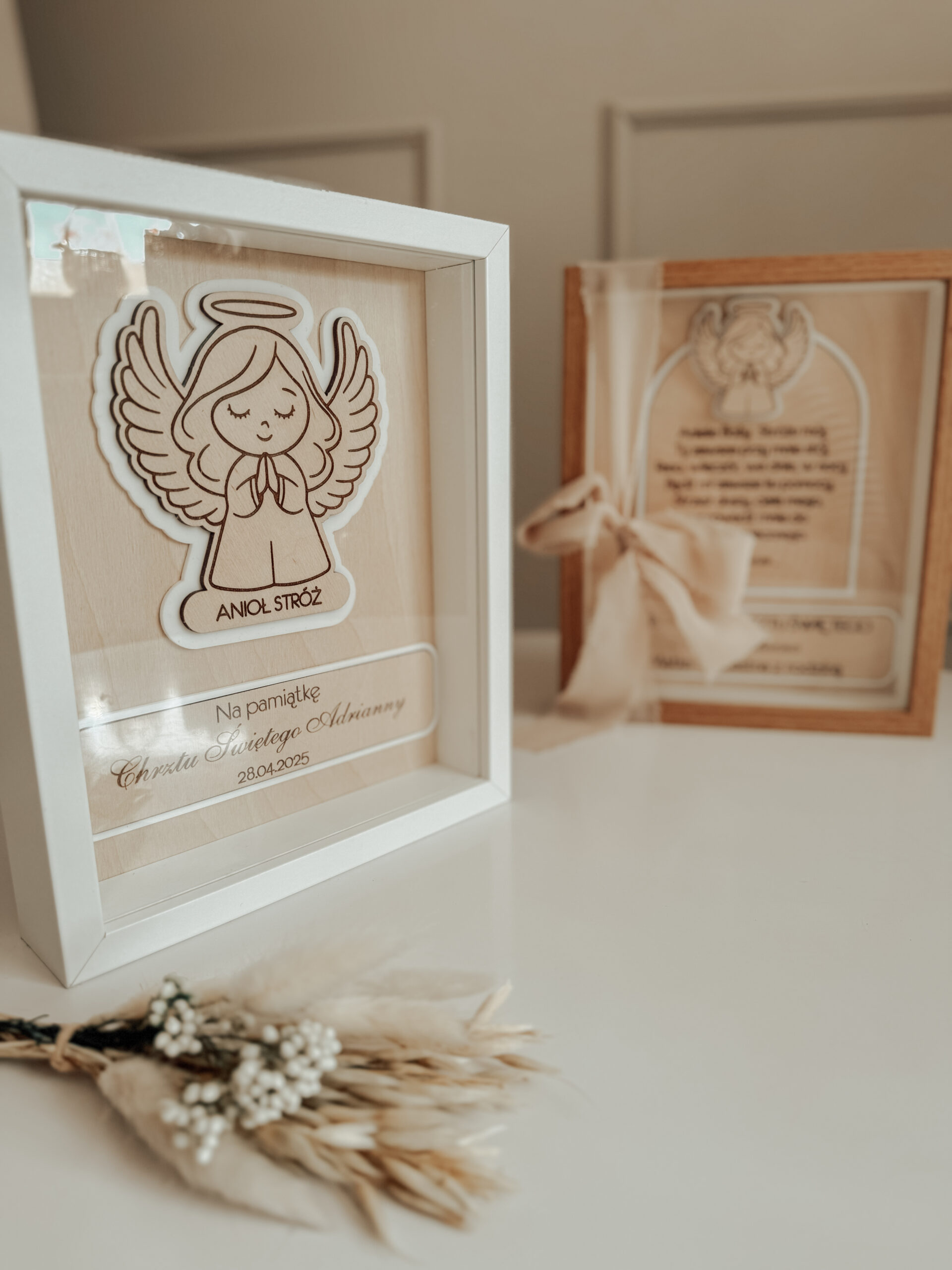 Pamiątka Chrztu Świętego w ramce 3D Wzór 3 - obrazek 4