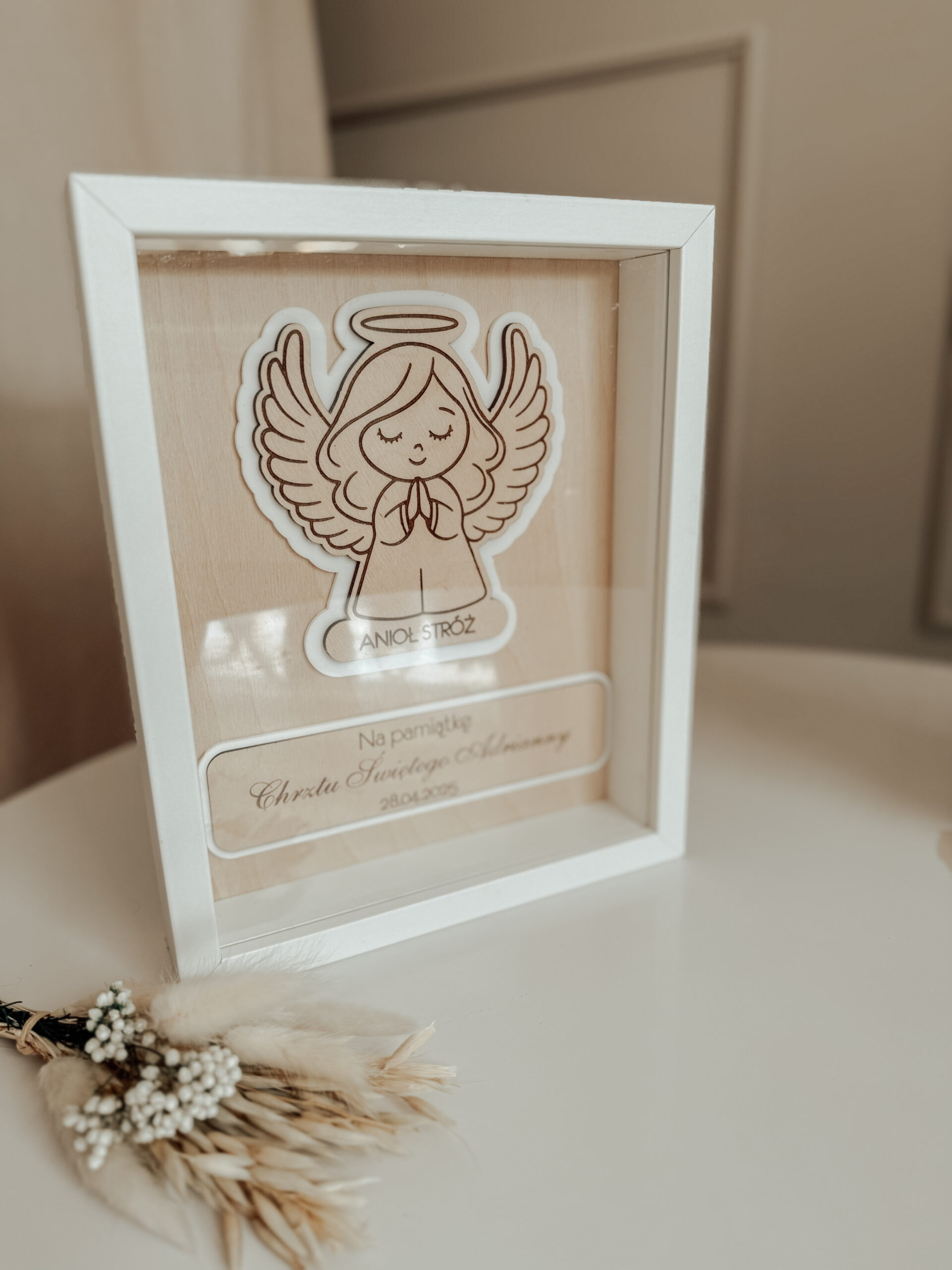 Pamiątka Chrztu Świętego w ramce 3D Wzór 3 - obrazek 3