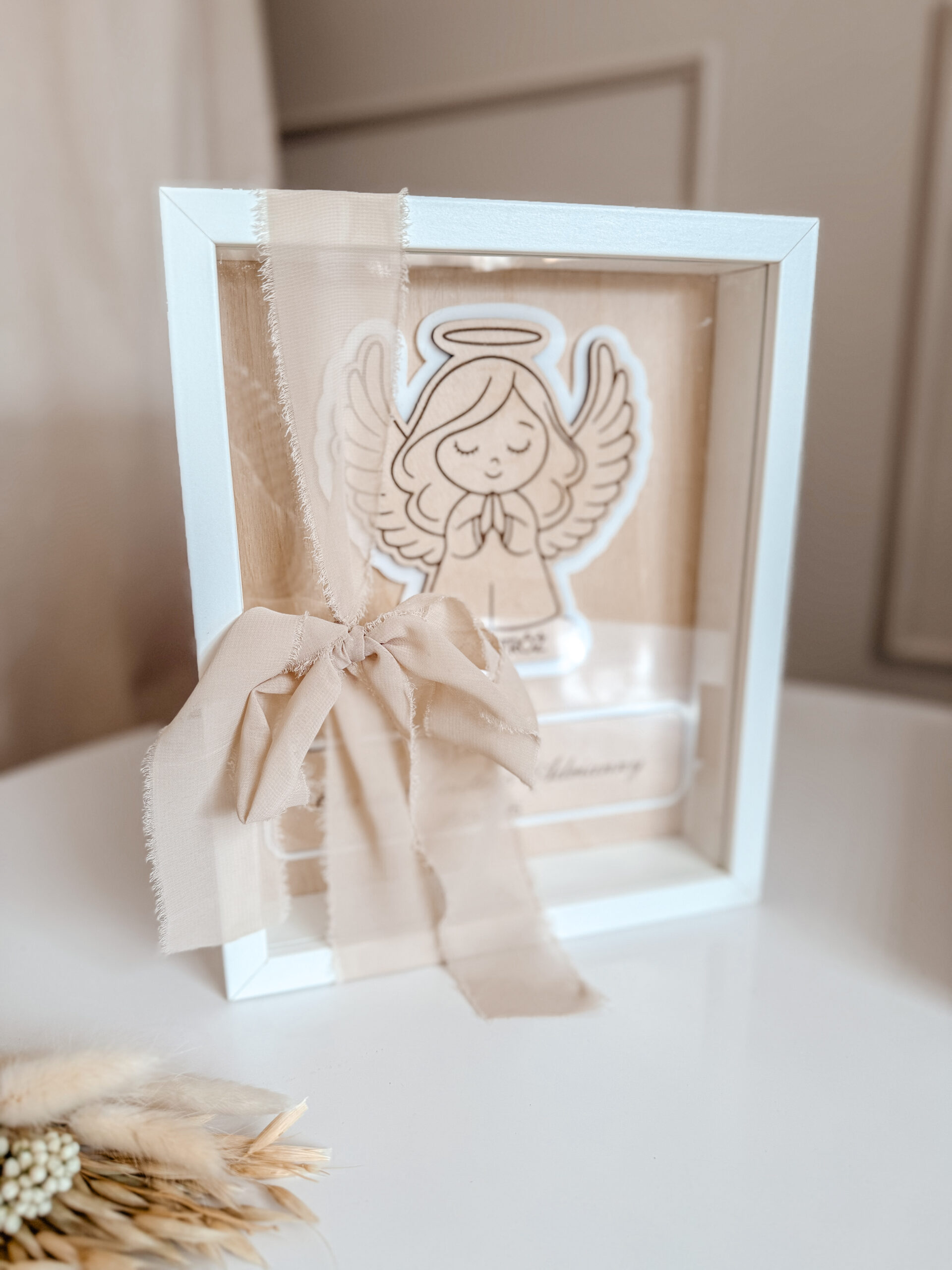 Pamiątka Chrztu Świętego w ramce 3D Wzór 3 - obrazek 2