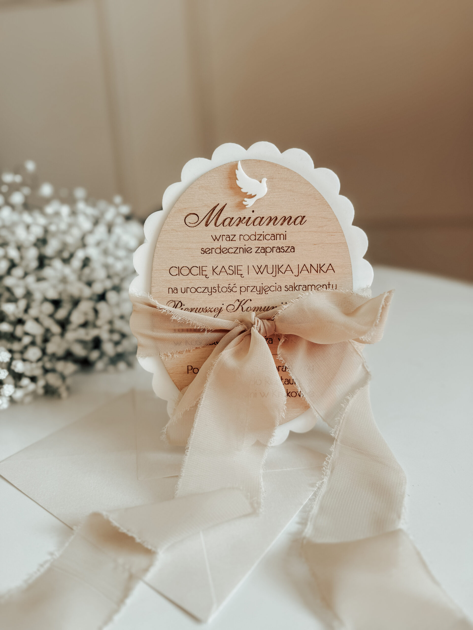 Zaproszenie Wzór 7 (Z falbanką plexi)