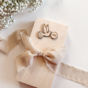 Pudełko prostokątne na Komunię Św. Wzór 5 (Gołąbek IHS)