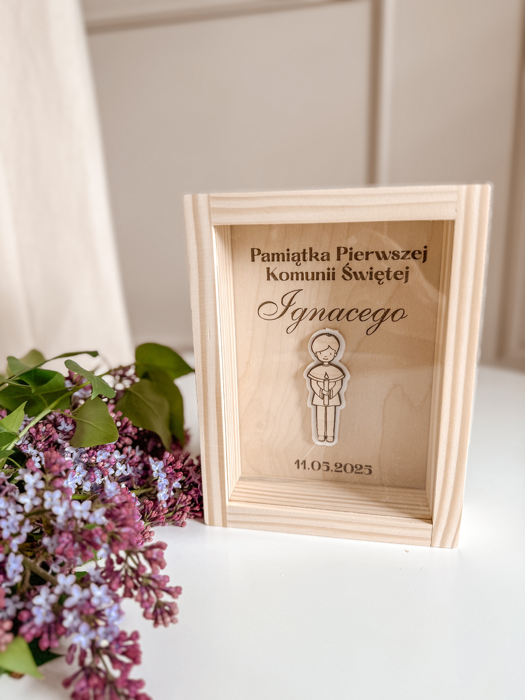 Skarbonka z okazji Komunii Świętej wzór Chłopczyk