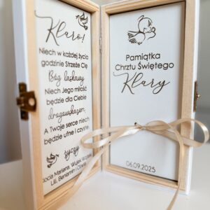 Pudełko z życzeniami na Chrzest Św.