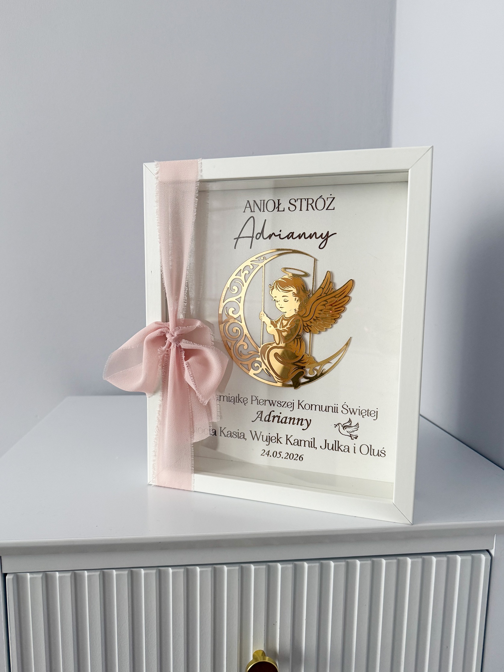 Pamiątka Komunii Świętej w ramce 3D wzór 4 - obrazek 3