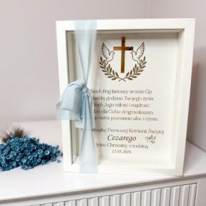Pamiątka Komunii Świętej w ramce 3D wzór 7
