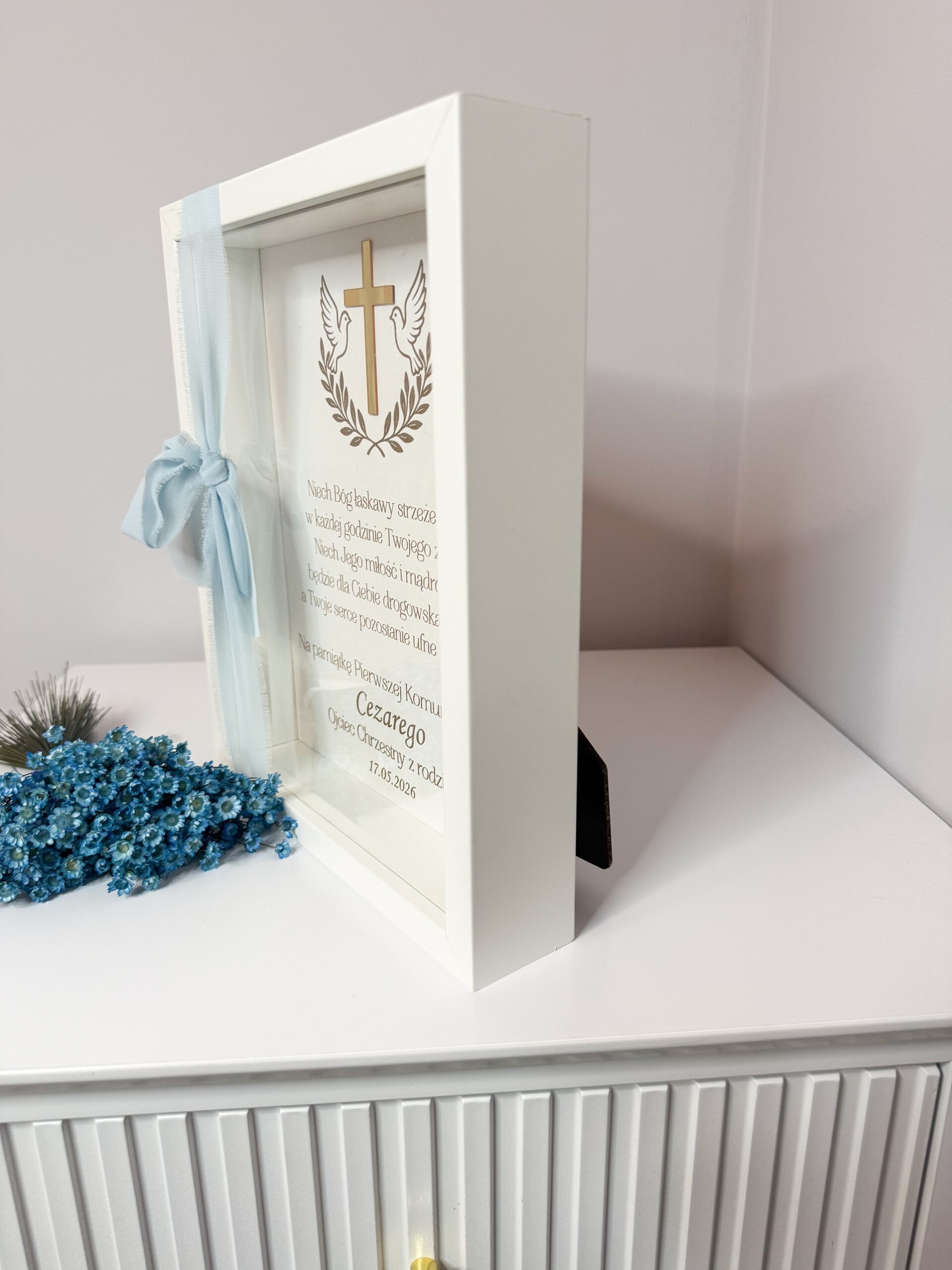 Pamiątka Komunii Świętej w ramce 3D wzór 7 - obrazek 2