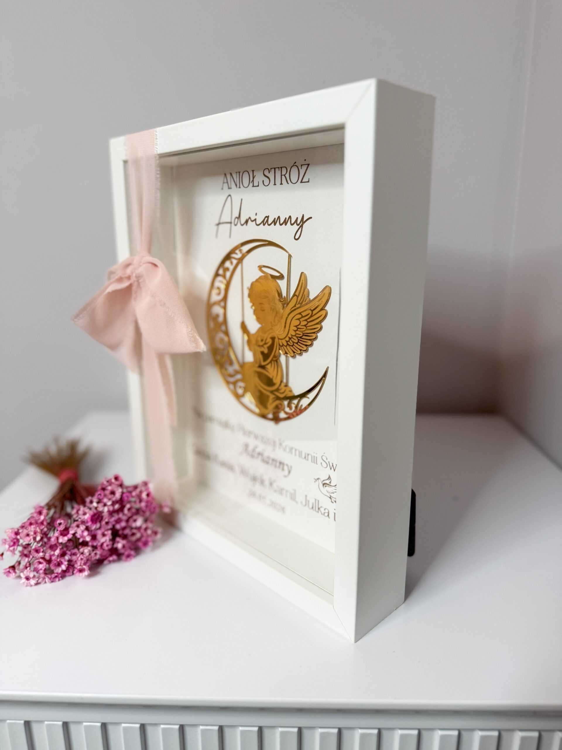 Pamiątka Komunii Świętej w ramce 3D wzór 4 - obrazek 2