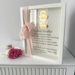 Pamiątka Komunii Świętej w ramce 3D wzór 8